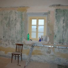 4. Loštice synagoga 2012. Stav při tmelení. Zodpovědný restaurátor MgA. Dušan Rohlík 